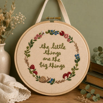 "Little Things" Embroidered Hoop Wall Decor