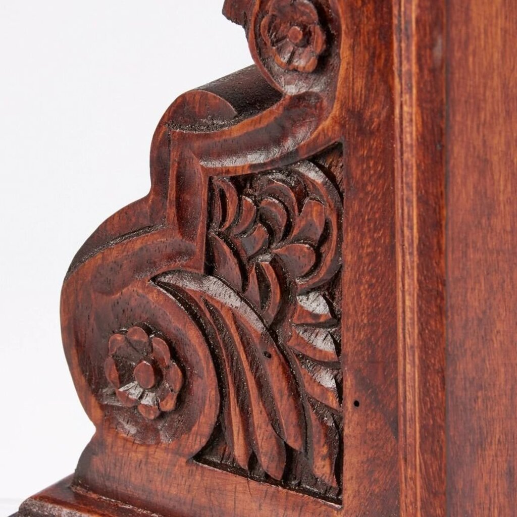 Sculpted Dark Wood Bookends- Set