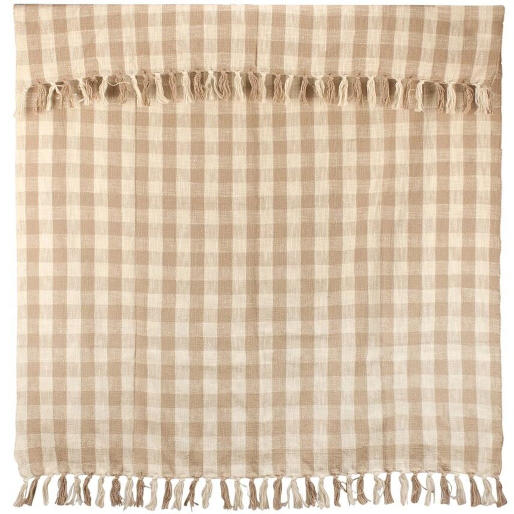 Tan Gingham Throw