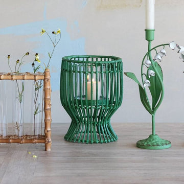 Green Rattan Lantern