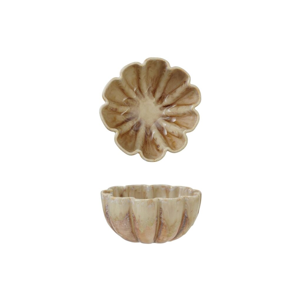 Fluted Stoneware Scalloped Bowl