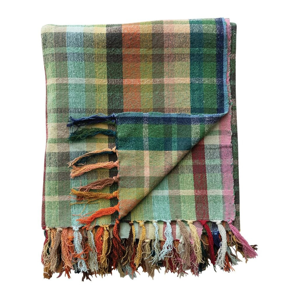Plaid Multi Color Throw