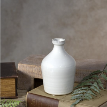 White Jug Vase - 6.3"
