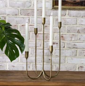 5 Head Brass Candelabra