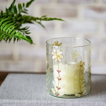 Pressed Petunia Flower Jar