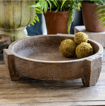 Wood Inspired Brown Cement Bowl