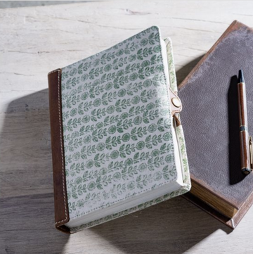 Floral Canvas & Leather Journal