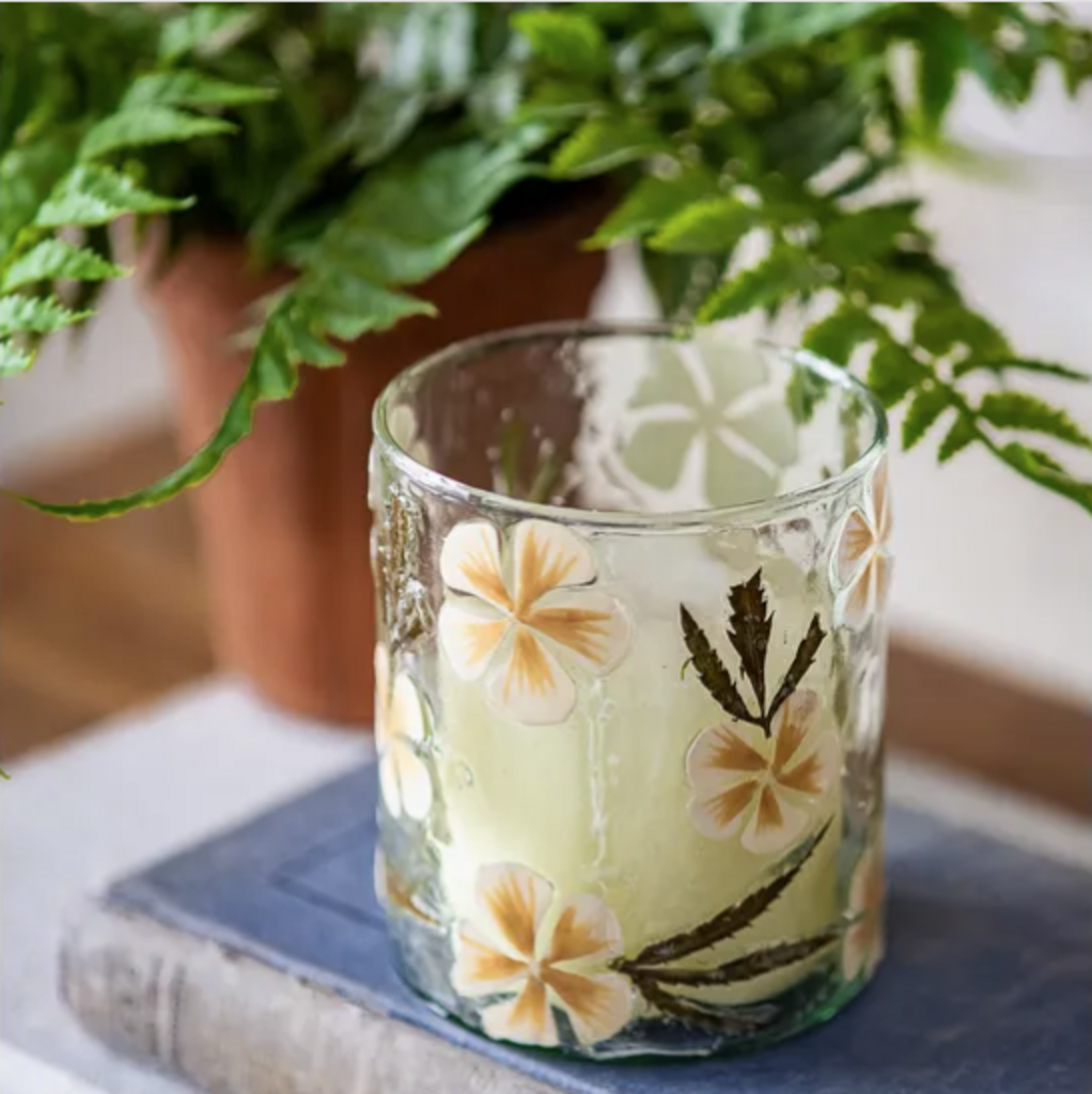 Pressed Daisy Flower Jar