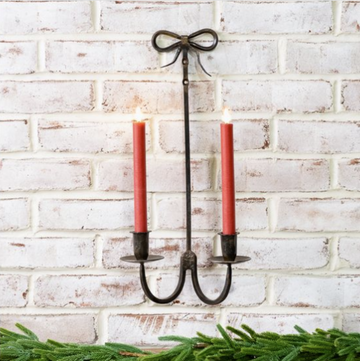 Metal Bow Wall Candle Holder