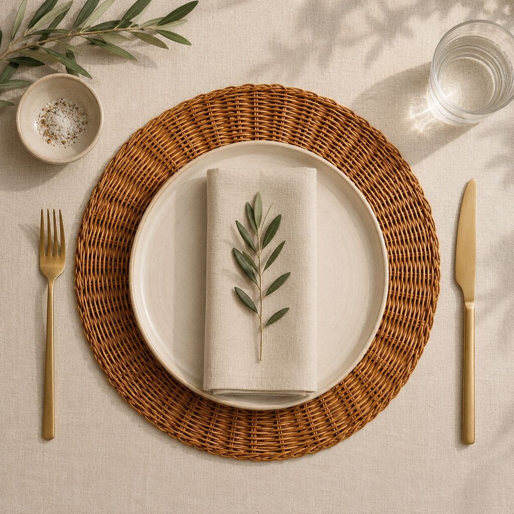 Faux Rattan Weave Placemat
