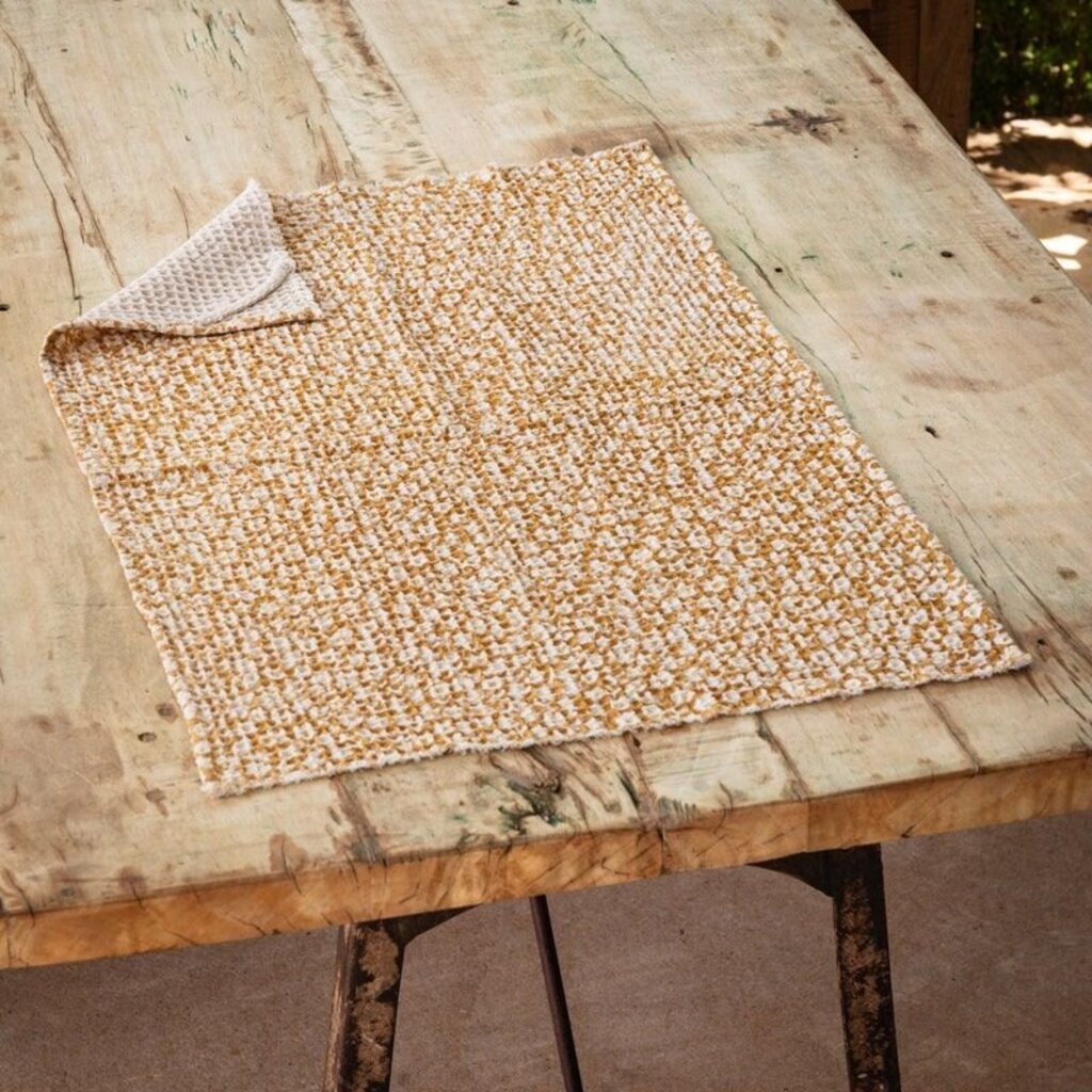 Mustard Yarrow Floral Dishtowel