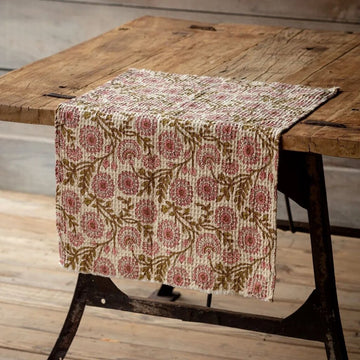 Pink Clematis Botanical Dishtowel