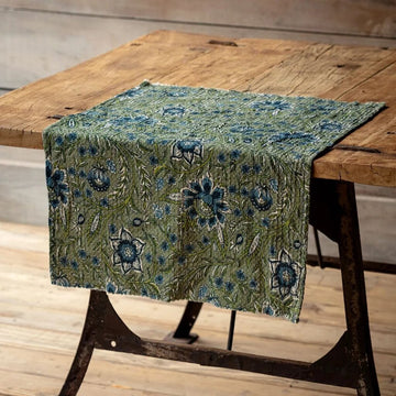 Green Plumbago Botanical Dishtowel