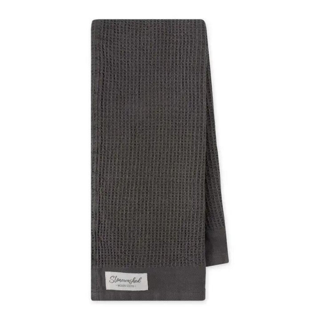 Granite Grey Washed Waffle Dishtowel