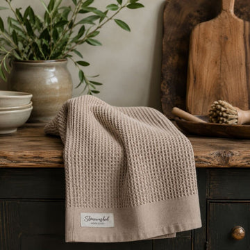 Feather Grey Washed Waffle Dishtowel