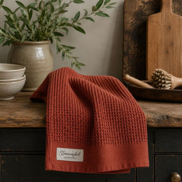 Ginger Washed Waffle Dishtowel