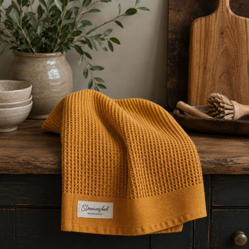 Butterscotch Washed Waffle Dishtowel