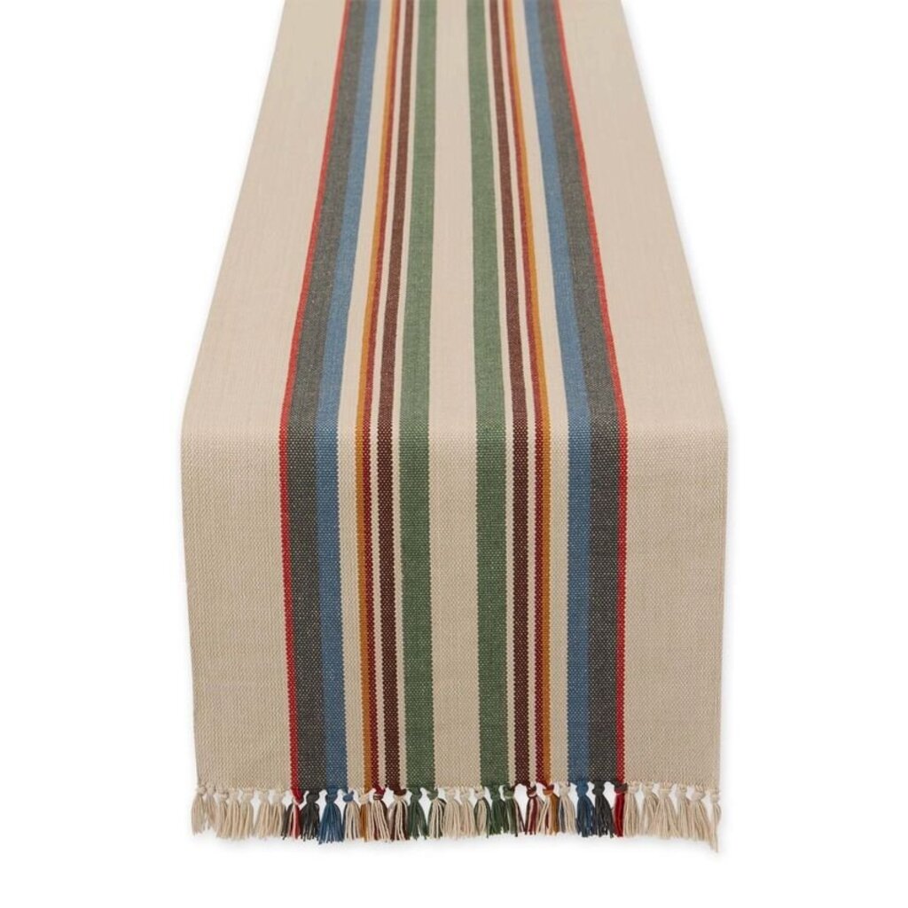 Striped Fringe Table Runner