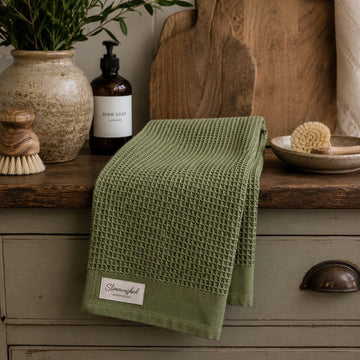 Clover Washed Waffle Dishtowel