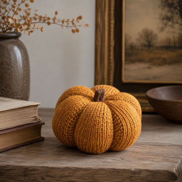 Marigold Knitted Yarn Pumpkin - 4"
