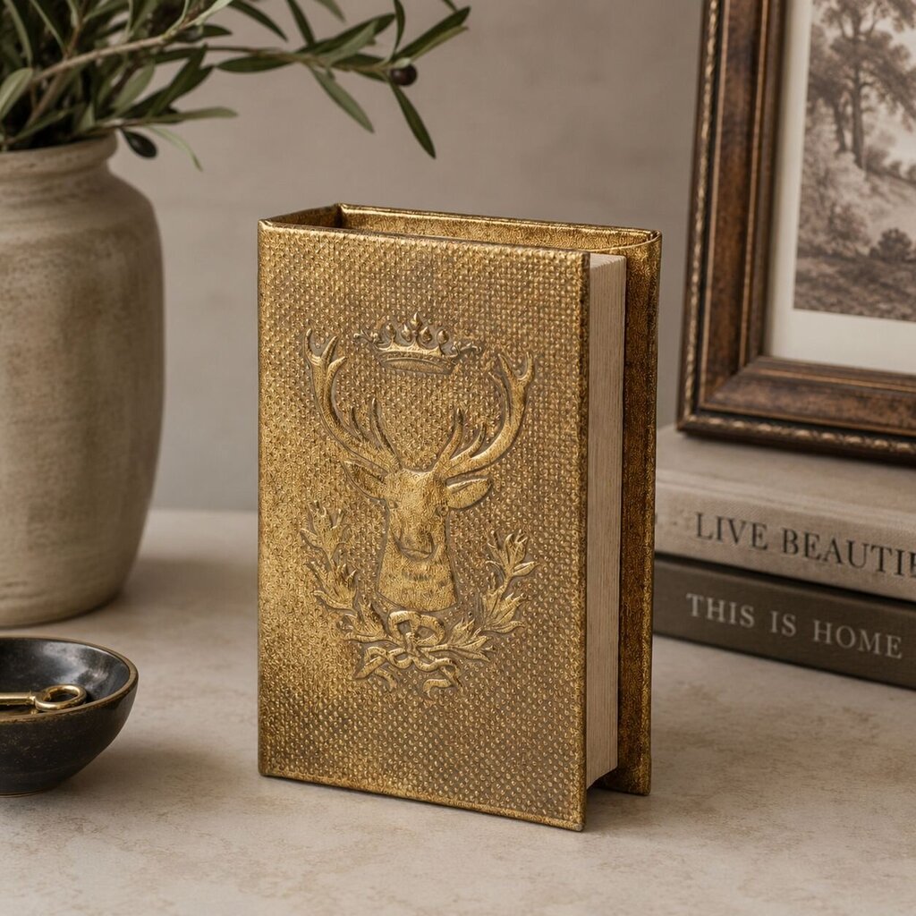 Decorative Gold Deer Book Box