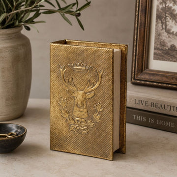 Decorative Gold Deer Book Box