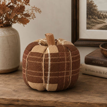 Brown Tartan Cotton Pumpkin
