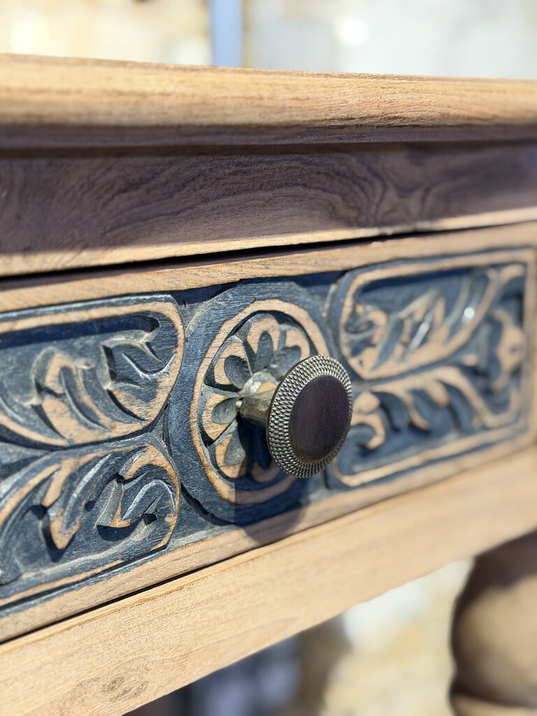 Carved 2 Drawer Console Table