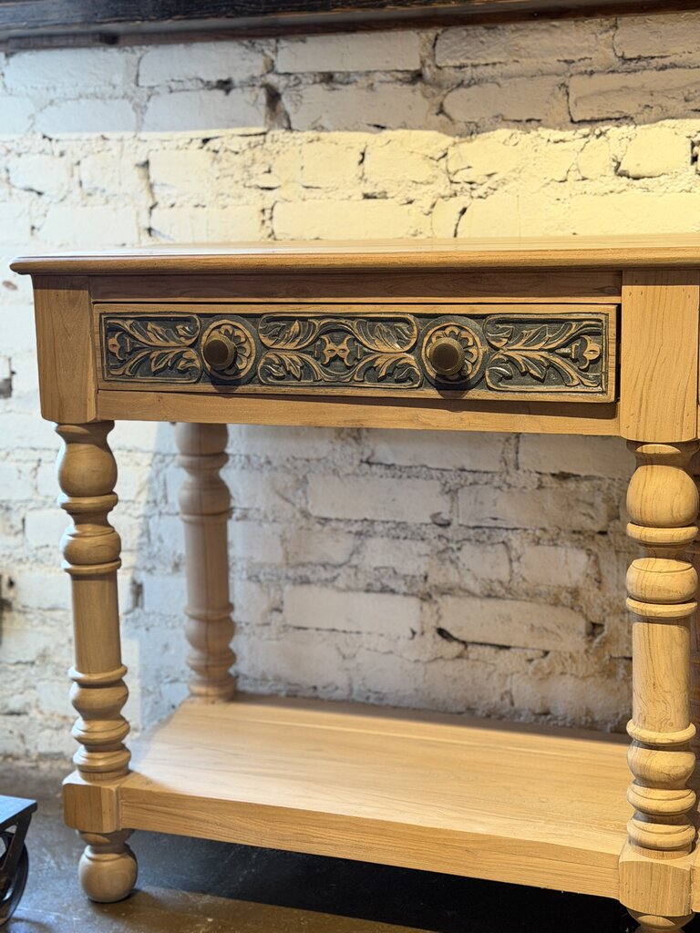 Carved 2 Drawer Console Table
