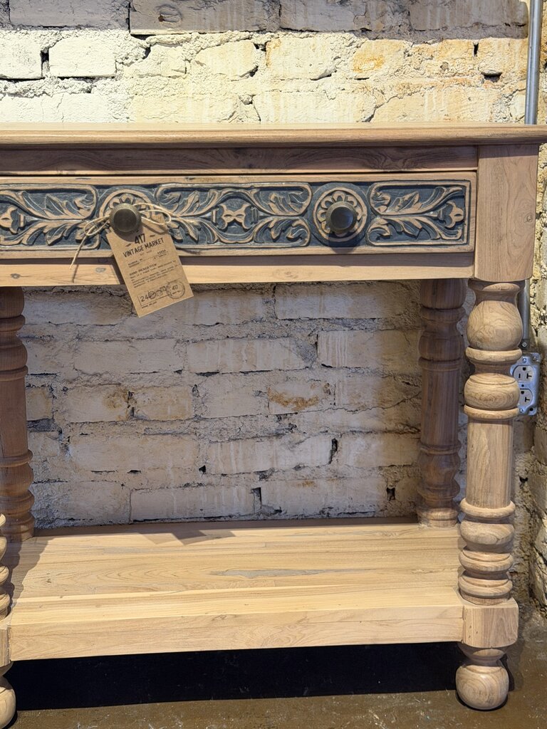 Carved 2 Drawer Console Table
