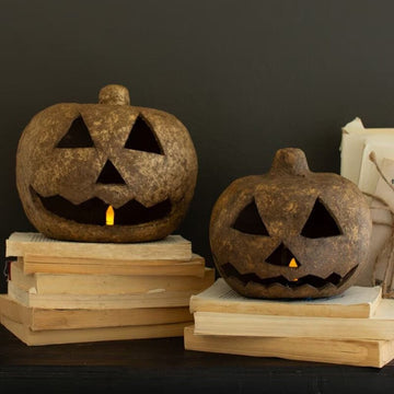 Spooky Paper Mache Jack-O-Lantern