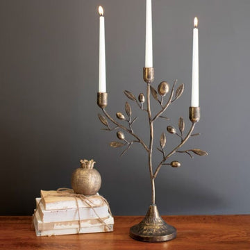Brass Fruit Taper Candelabra