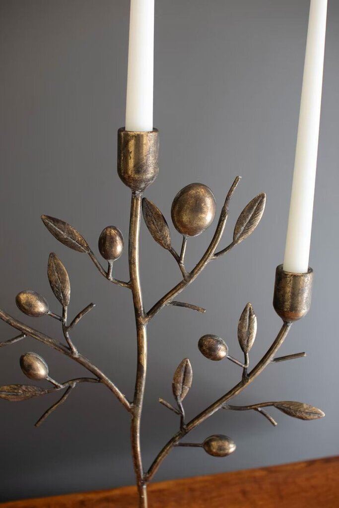Brass Fruit Taper Candelabra