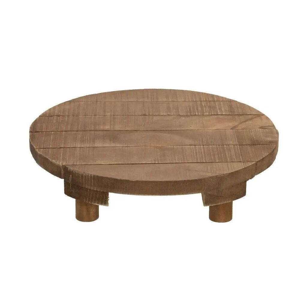 Pretty Stained Wood Round Riser