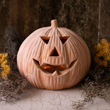 Carved Terracotta Jack-O-Lantern