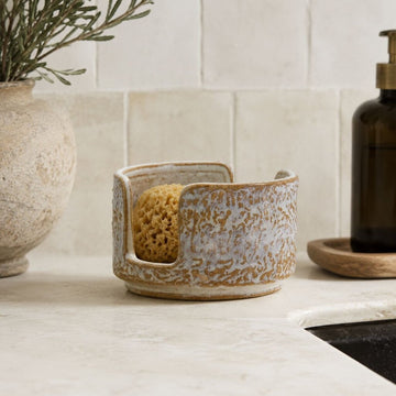 Cream Stoneware Sponge Holder