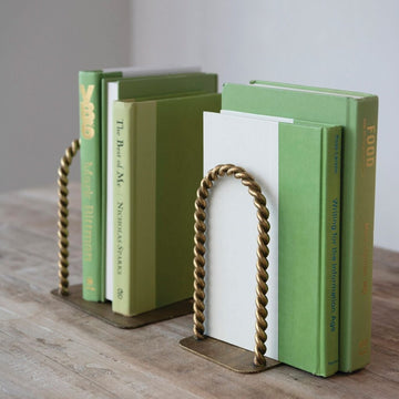 Twisted Metal Arched Bookends - Set of Two