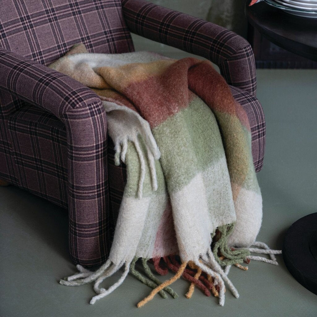 Woven Brushed Fabric Throw + Fringe