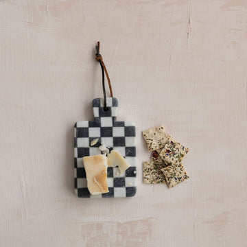 Checkered Marble Serving Board
