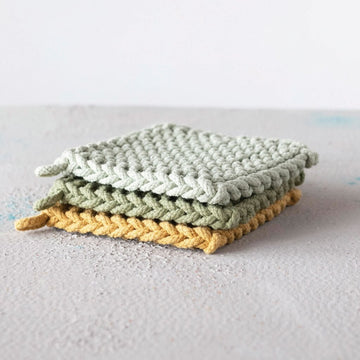 Square Crocheted Cotton Pot Holder