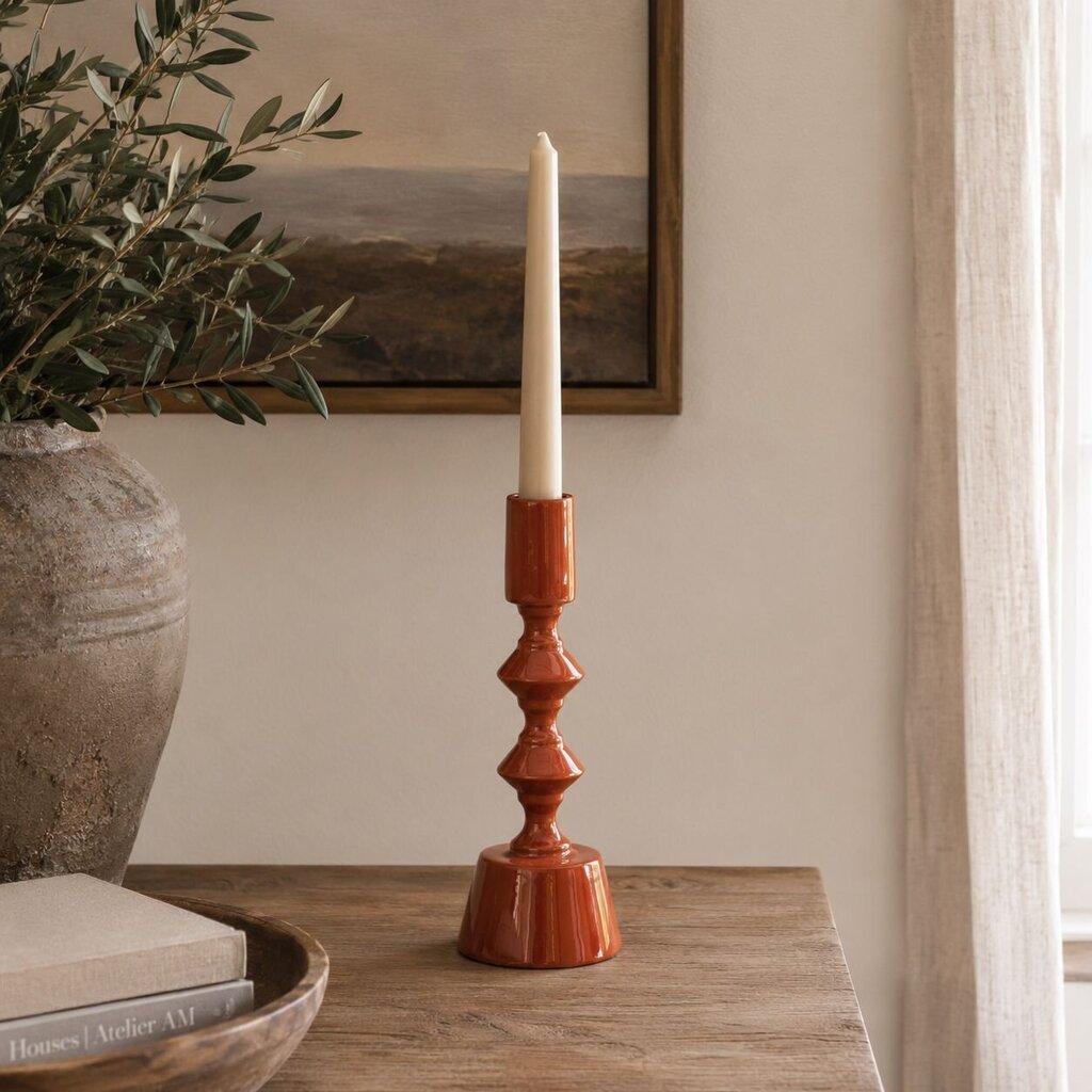 Enameled Sienna Taper Holder