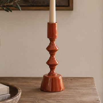 Enameled Sienna Taper Holder