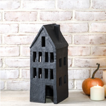 Spooky Black Terracotta House - 15.7"