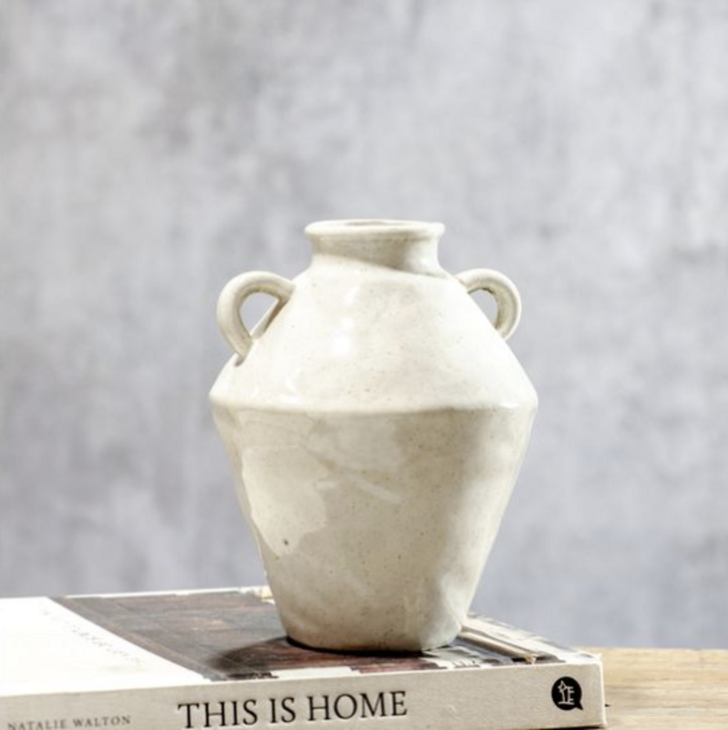 Cream 2 Handle Vase
