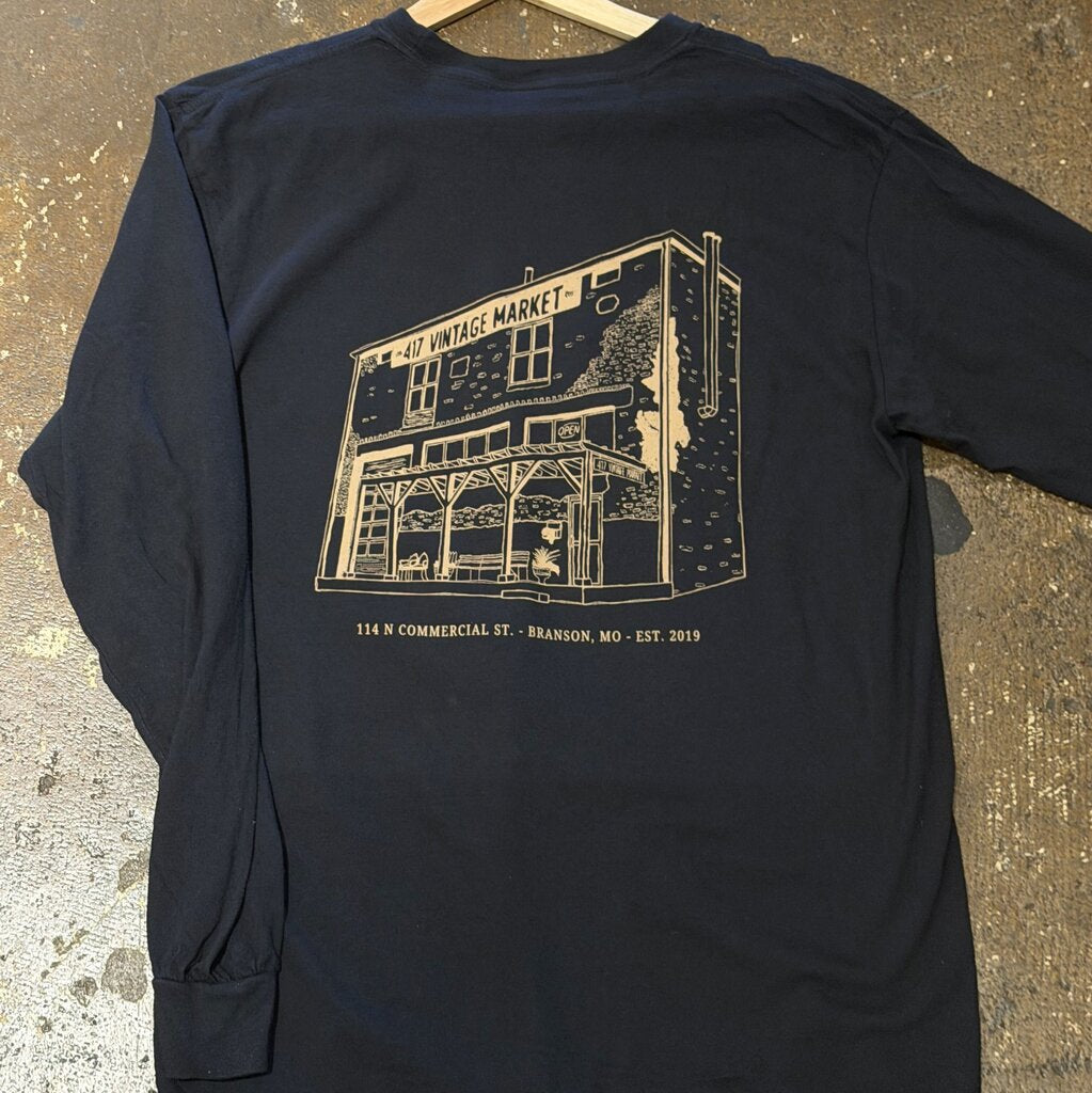 417 Black Storefront Sketch Long Sleeve Tee