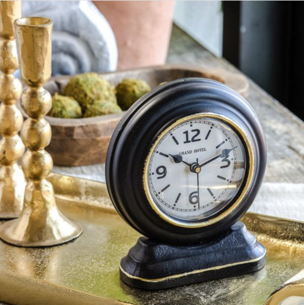 Black & Gold Table Clock