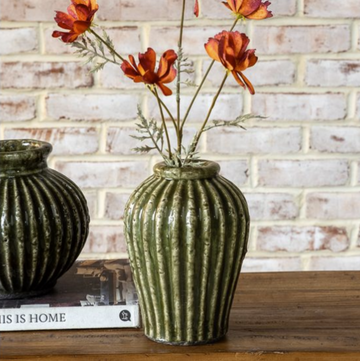 Green Terracotta Vase -8"