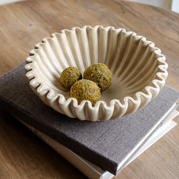 Beige Cement Ruffle Bowl