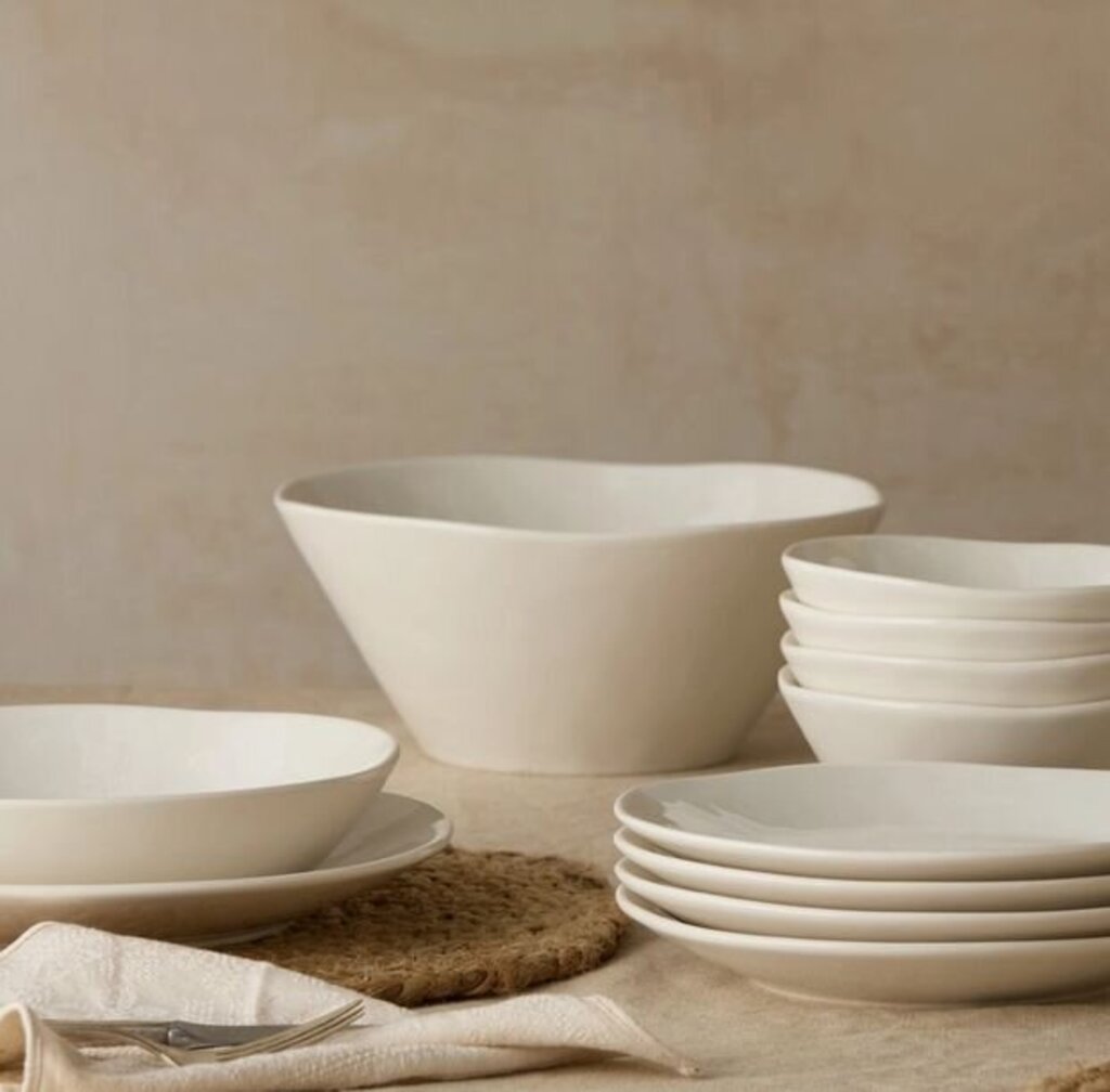Linen Cream Deep Bowl