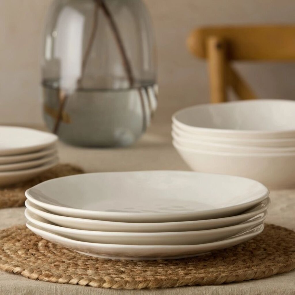 Linen Cream Dinner Plate